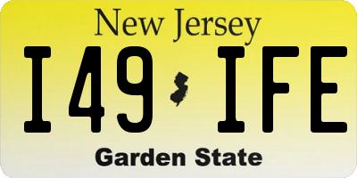 NJ license plate I49IFE