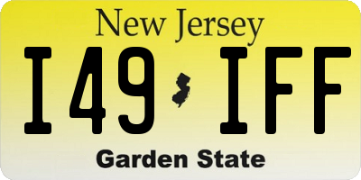 NJ license plate I49IFF