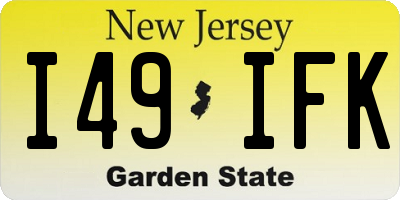 NJ license plate I49IFK