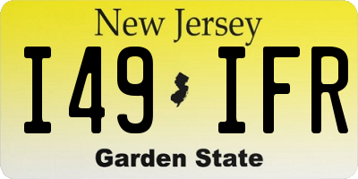 NJ license plate I49IFR