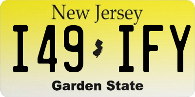 NJ license plate I49IFY