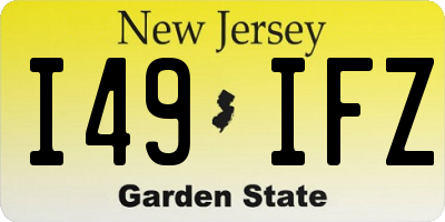 NJ license plate I49IFZ