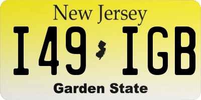 NJ license plate I49IGB