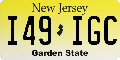 NJ license plate I49IGC