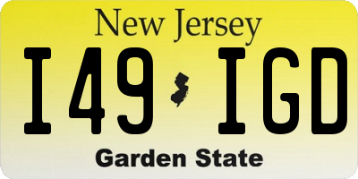 NJ license plate I49IGD
