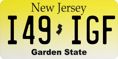 NJ license plate I49IGF
