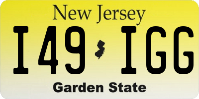 NJ license plate I49IGG