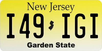 NJ license plate I49IGI