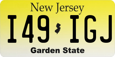 NJ license plate I49IGJ