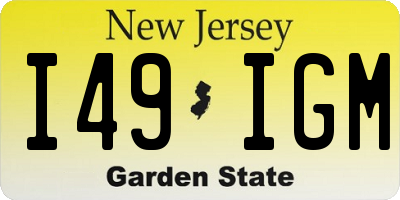 NJ license plate I49IGM