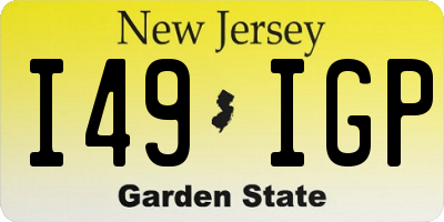 NJ license plate I49IGP