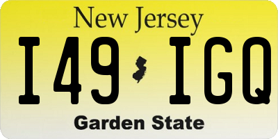 NJ license plate I49IGQ