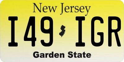 NJ license plate I49IGR