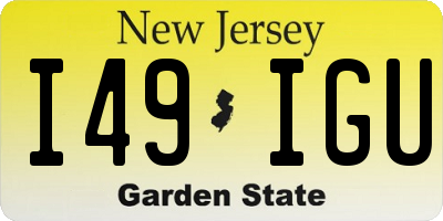 NJ license plate I49IGU