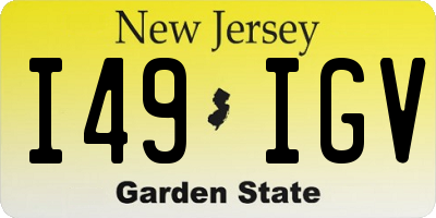 NJ license plate I49IGV