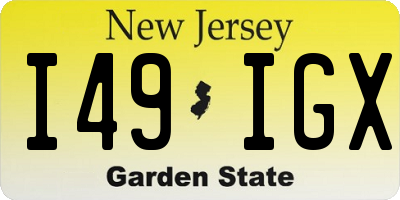 NJ license plate I49IGX