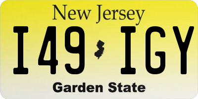 NJ license plate I49IGY