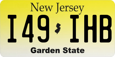 NJ license plate I49IHB
