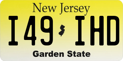 NJ license plate I49IHD