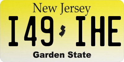 NJ license plate I49IHE