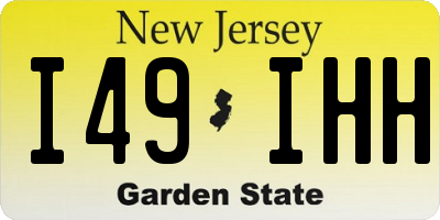 NJ license plate I49IHH
