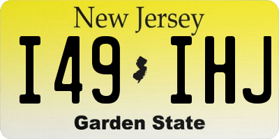NJ license plate I49IHJ