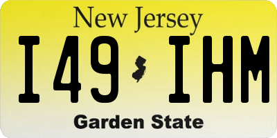 NJ license plate I49IHM