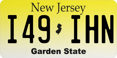 NJ license plate I49IHN