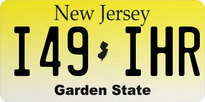 NJ license plate I49IHR
