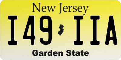 NJ license plate I49IIA