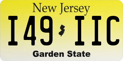 NJ license plate I49IIC