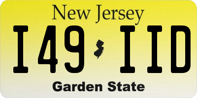 NJ license plate I49IID