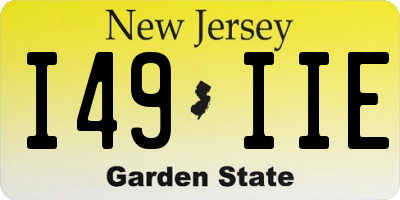 NJ license plate I49IIE