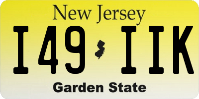 NJ license plate I49IIK