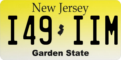 NJ license plate I49IIM