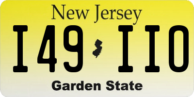 NJ license plate I49IIO