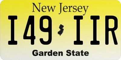 NJ license plate I49IIR