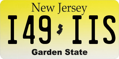 NJ license plate I49IIS