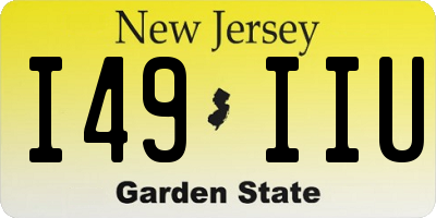NJ license plate I49IIU