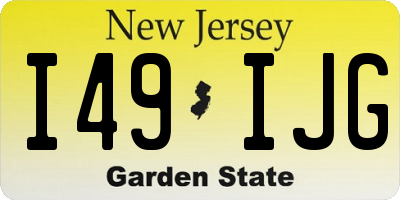 NJ license plate I49IJG