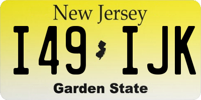 NJ license plate I49IJK