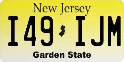 NJ license plate I49IJM