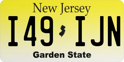 NJ license plate I49IJN