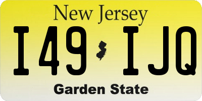 NJ license plate I49IJQ