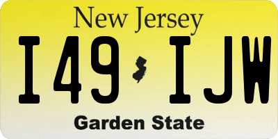 NJ license plate I49IJW