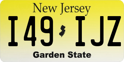 NJ license plate I49IJZ