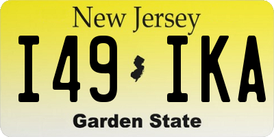 NJ license plate I49IKA