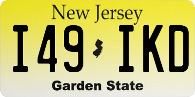 NJ license plate I49IKD
