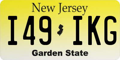 NJ license plate I49IKG