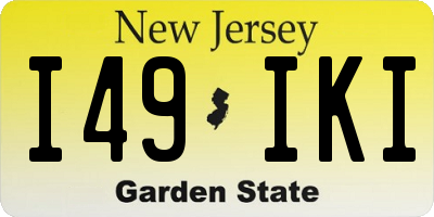 NJ license plate I49IKI